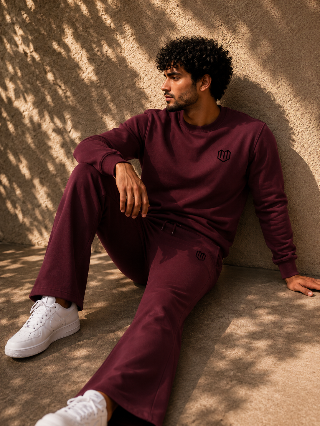 Maroon Cotton Men Sweat Shirts Full Sleeve