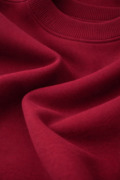 Maroon Cotton Women Sweat Shirts Full Sleeve