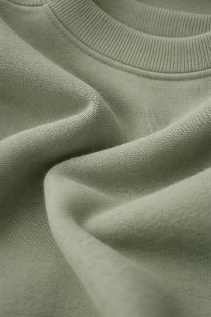 Olive Green Women Cotton Sweat Shirts Full Sleeve