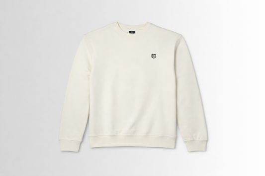 Cream Cotton Men Sweat Shirts Full Sleeve