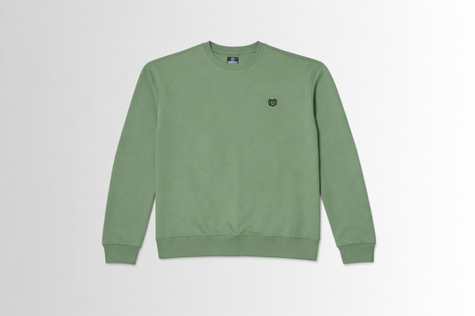 Olive Green Men Cotton Sweat Shirts Full Sleeve