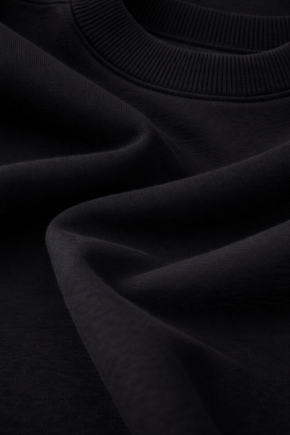 Black Cotton Women Sweat Shirts Full Sleeve