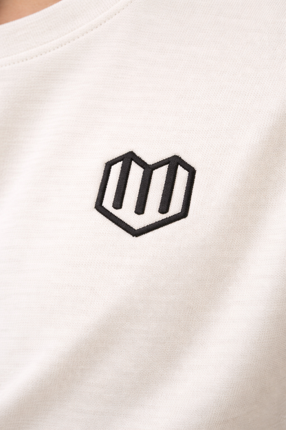 Cream Cotton Half Sleeve Tshirts for Men