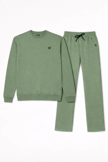 Unisex Olive Green Sweatshirt With Pant