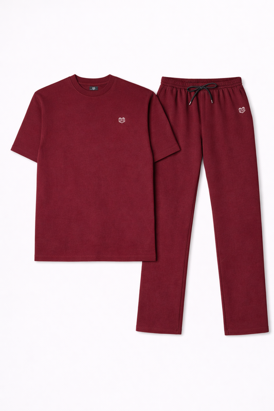 Unisex Maroon Tshirt With Pant