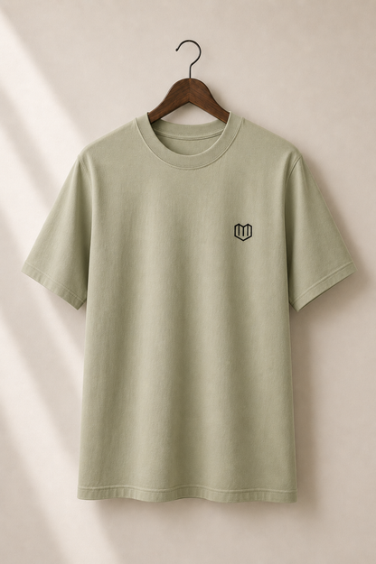 Olive Green Cotton Half Sleeve Tshirts for Men