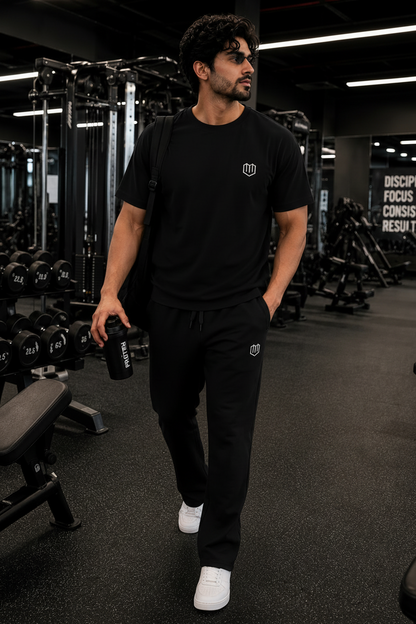 Black Cotton Half Sleeve Tshirts for Men