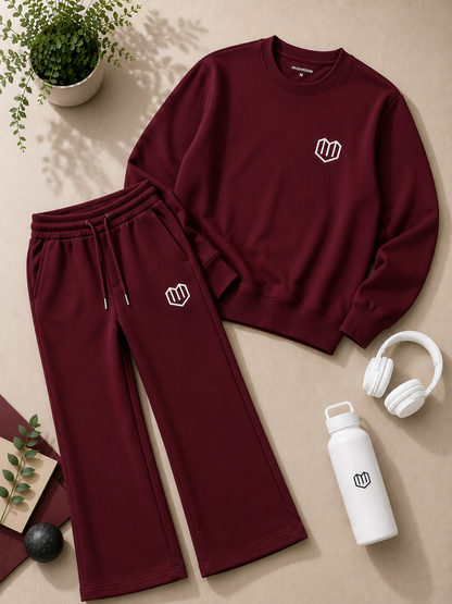 Unisex Maroon Sweatshirt With Pant
