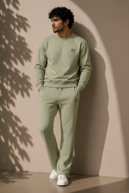 Unisex Olive Green Sweatshirt With Pant