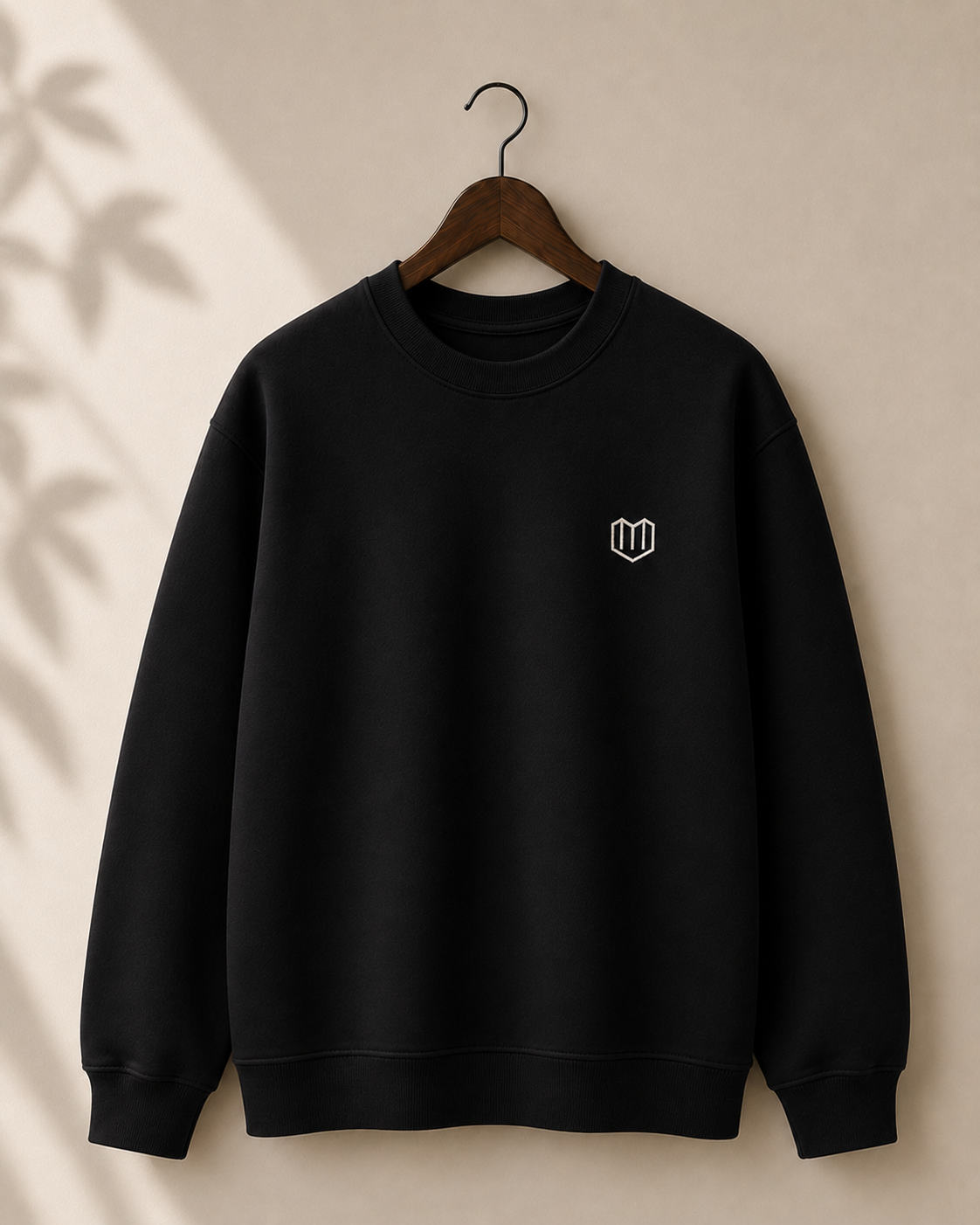 Black Cotton Men Sweat Shirts Full Sleeve