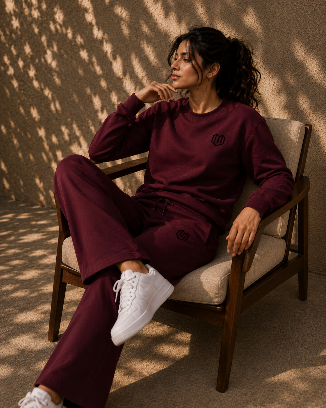 Unisex Maroon Sweatshirt With Pant