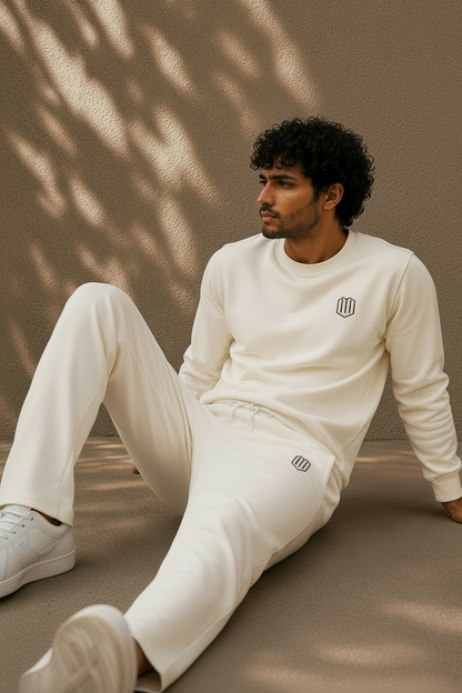Unisex Cream Sweatshirt With Pant