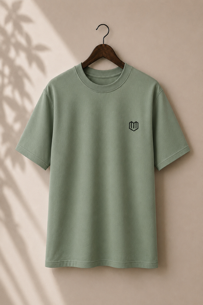 Olive Green Cotton Half Sleeve Tshirts for Men