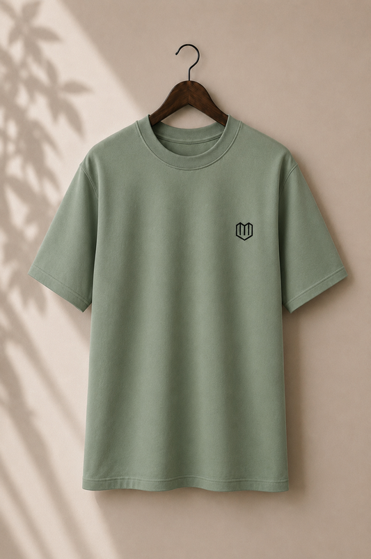 Olive Green Cotton Half Sleeve Tshirts for Women