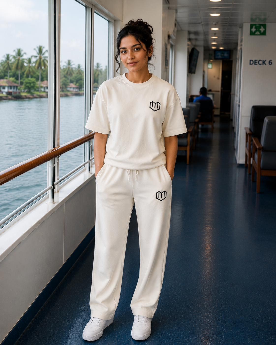 Unisex Cream Tshirt With Pant