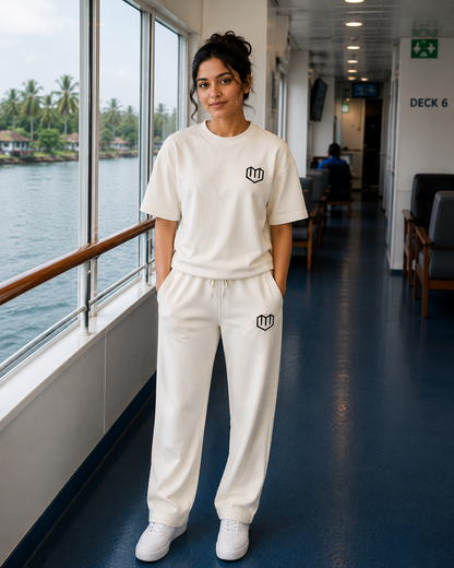 Unisex Cream Tshirt With Pant