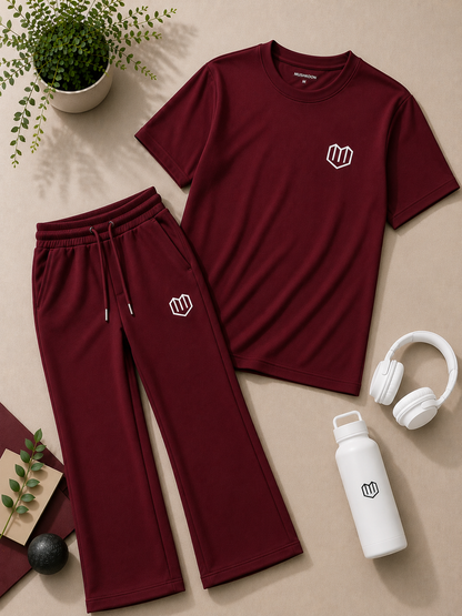 Unisex Maroon Tshirt With Pant
