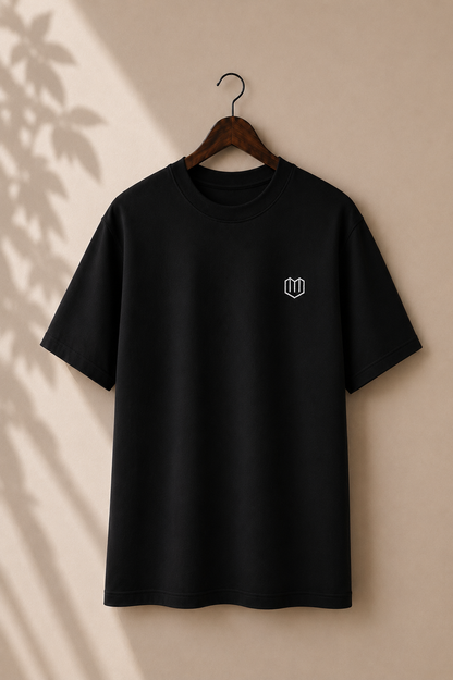 Black Cotton Half Sleeve Tshirts for Men