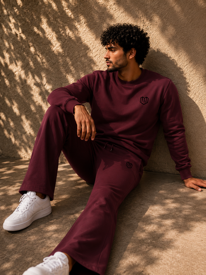Unisex Maroon Sweatshirt With Pant
