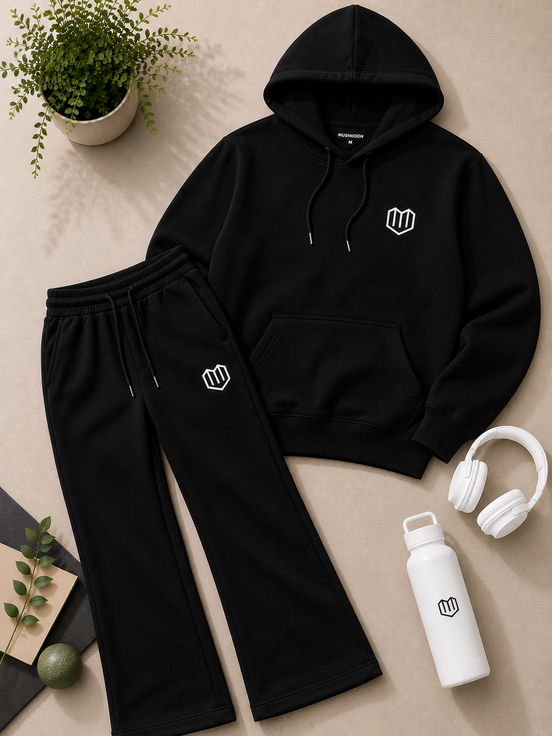 Unisex Black Hoodies With Pant