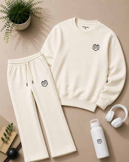 Unisex Cream Sweatshirt With Pant