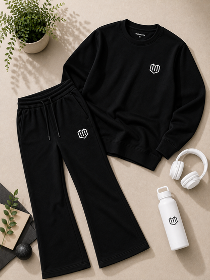 Unisex Black Sweatshirt With Pant
