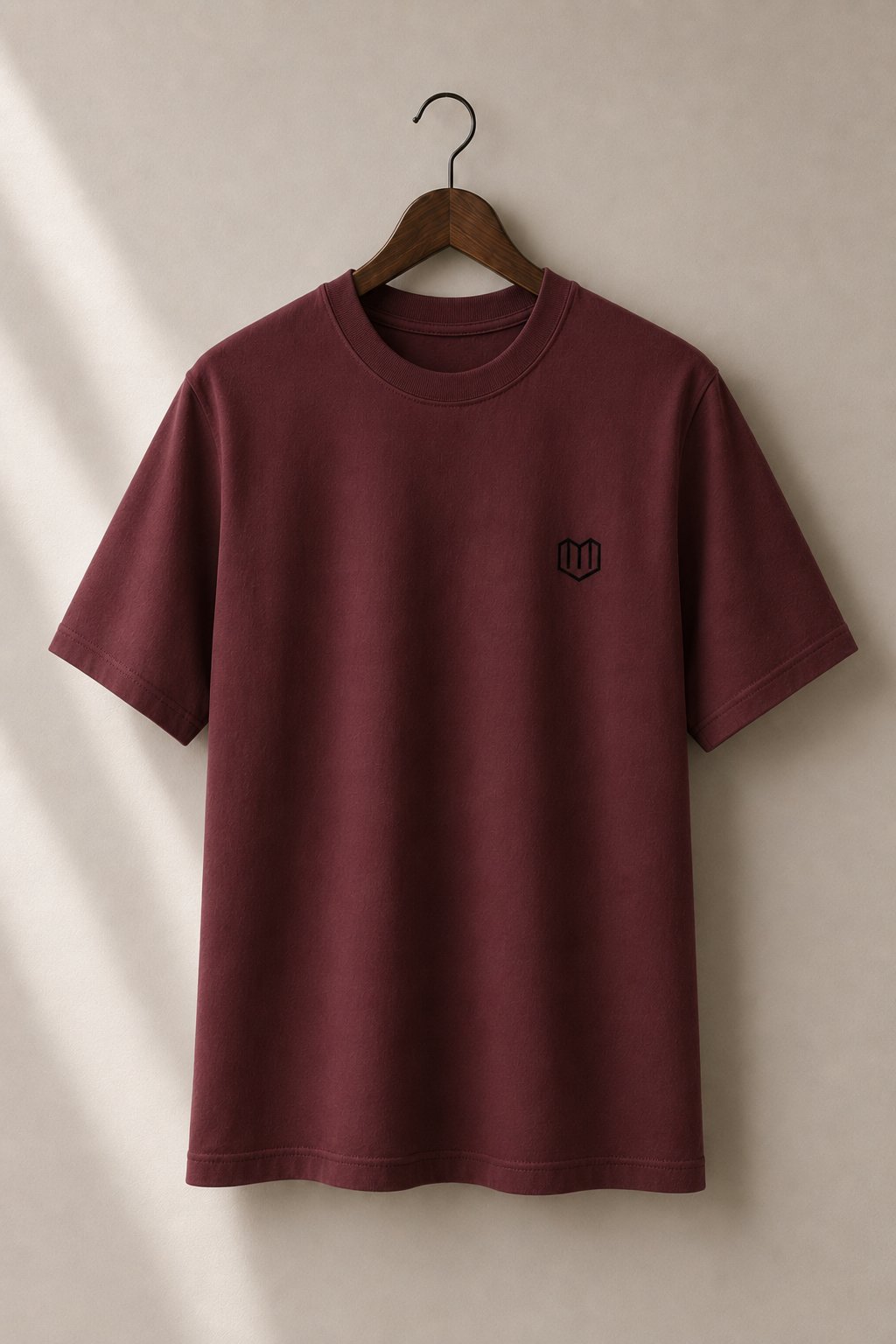 Maroon Cotton Half Sleeve Tshirts for Men