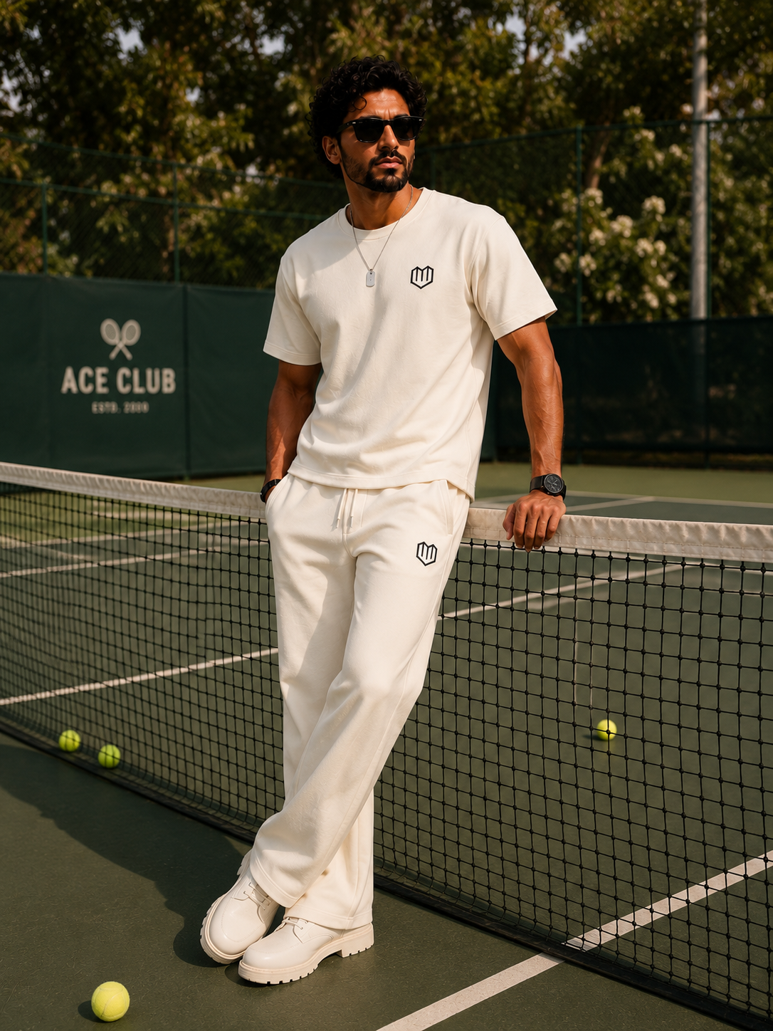 Cream Cotton Half Sleeve Tshirts for Men