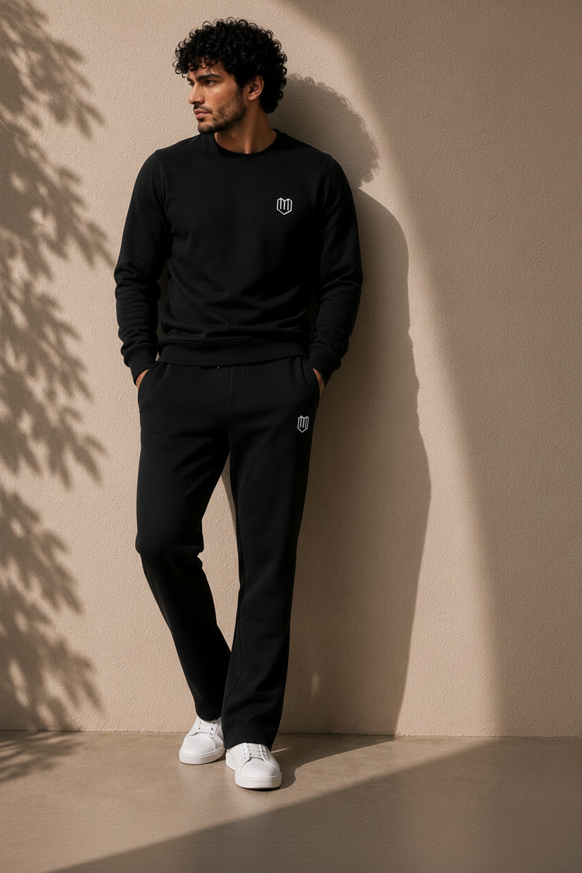Black Cotton Men Sweat Shirts Full Sleeve