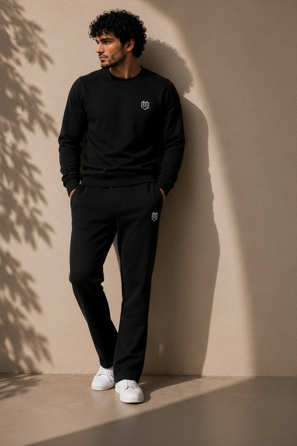 Black Cotton Men Sweat Shirts Full Sleeve