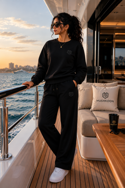 Unisex Black Sweatshirt With Pant