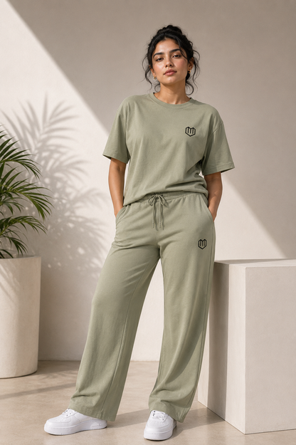Unisex Olive Green Tshirt With Pant