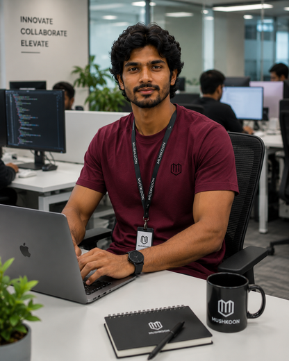 Maroon Cotton Half Sleeve Tshirts for Men