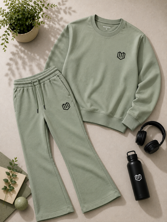 Unisex Olive Green Sweatshirt With Pant