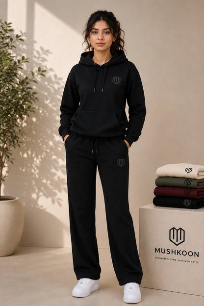 Unisex Black Hoodies With Pant
